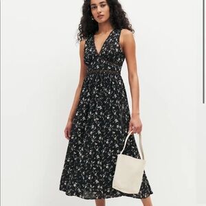Reformation Black Floral Dress